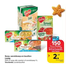 Carrefour Soep, wereldsoep en bouillon Liebig aanbieding