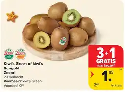 Carrefour Kiwi’s Green of kiwi’s Sungold Zespri aanbieding