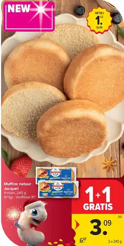 Carrefour Muffins natuur Jacquet aanbieding