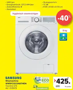 Carrefour Wasmachine WW91CGC04ATHEN aanbieding