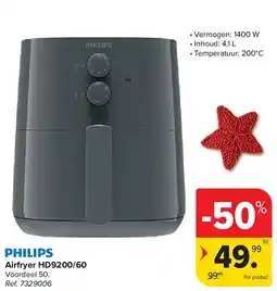 Carrefour Airfryer HD9200/60 aanbieding