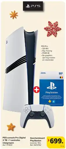 Carrefour PS5-console Pro Digital 2 TB + 1 controller + Geschenkkaart PlayStation aanbieding