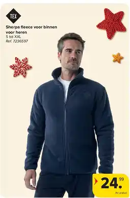 Carrefour Sherpa fl eece voor binnen voor heren aanbieding