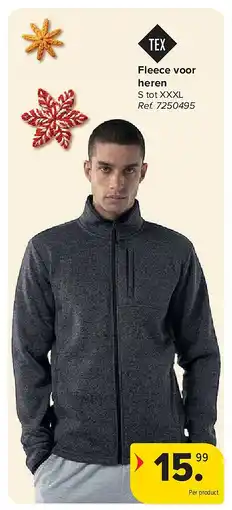 Carrefour Fleece voor heren aanbieding