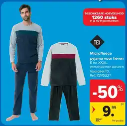 Carrefour Microfl eece pyjama voor heren aanbieding