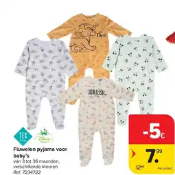Carrefour Fluwelen pyjama voor baby’s aanbieding