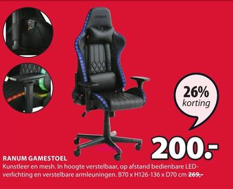 Jysk Ranum Gamestoel aanbieding
