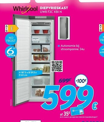 Krëfel Whirlpool Diepvrieskast UW8 F2C XBI N aanbieding