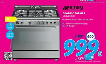 Krëfel Smeg Gemengd fornuis SCB90MFX9 115L aanbieding