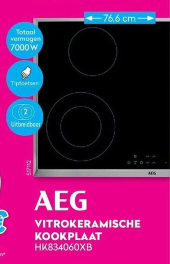 Krëfel AEG Vitrokeramische kookplaat HK834060XB aanbieding