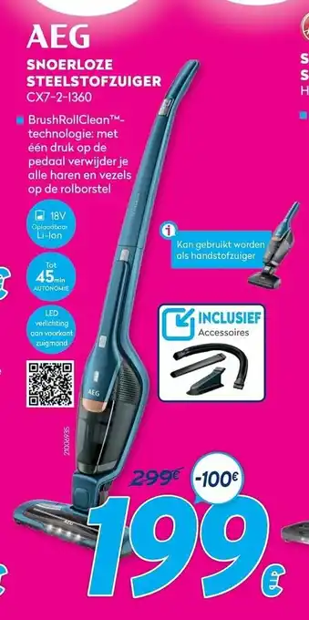 Krëfel AEG Snoerloze steelstofzuiger CX7-2-1360 aanbieding
