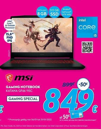 MSi Gaming Notebook katana GF66 11SC
