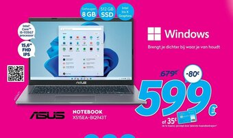 Krëfel Asus Notebook X515EA-BQ943T aanbieding