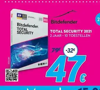 Bitdefender Total security 2021 2 jaar- 10 toestellen