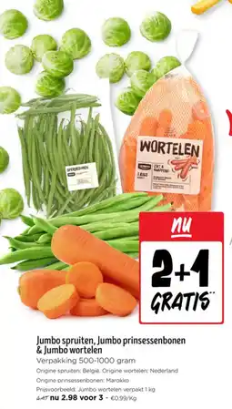 Jumbo Jumbo spruiten, jumbo prinsessenbonen & jumbo wortelen aanbieding