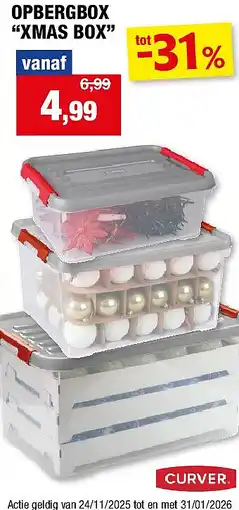 Hubo OPBERGBOX “XMAS BOX” aanbieding