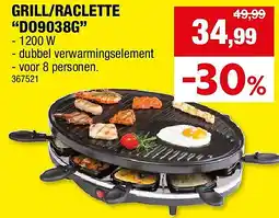 Hubo GRILL/RACLETTE “DO9038G” aanbieding