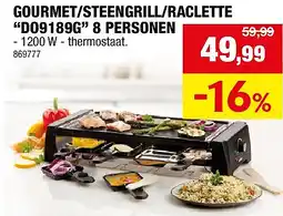 Hubo GOURMET/STEENGRILL/RACLETTE “DO9189G” 8 PERSONEN aanbieding