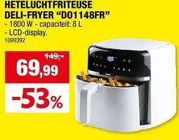 Hubo HETELUCHTFRITEUSE DELI-FRYER “DO1148FR” aanbieding