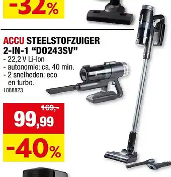 ACCU STEELSTOFZUIGER 2-IN-1 “DO243SV”