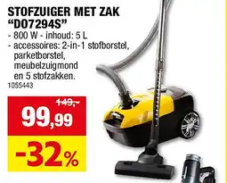 Hubo STOFZUIGER MET ZAK “DO7294S” aanbieding