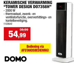 Hubo KERAMISCHE VERWARMING “TOWER DESIGN DO7358H” aanbieding