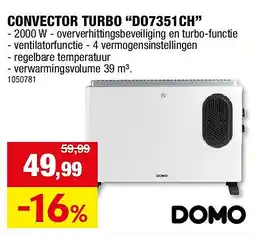 Hubo CONVECTOR TURBO “DO7351CH” aanbieding