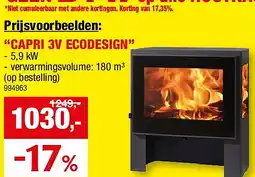 Hubo “CAPRI 3V ECODESIGN” aanbieding