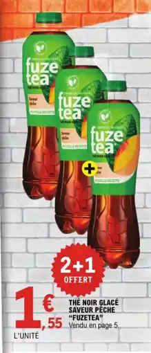 E.Leclerc Thé noir glacé saveur pêche fuzetea aanbieding