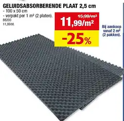 Hubo GELUIDSABSORBERENDE PLAAT 2,5 cm aanbieding