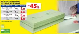 Hubo ISOLATIEPLAAT “STYRODUR” 125 x 60 cm MET SPONNING aanbieding
