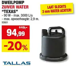 Hubo DWEILPOMP ZUIVER WATER “TEXAS” aanbieding