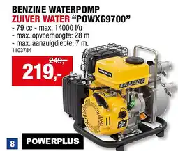 Hubo BENZINE WATERPOMP ZUIVER WATER “POWXG9700” aanbieding