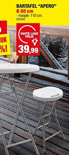 Hubo BARTAFEL “APERO” Ø 80 cm aanbieding