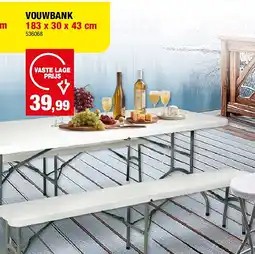 Hubo VOUWBANK 183 x 30 x 43 cm aanbieding