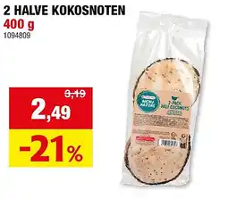Hubo 2 HALVE KOKOSNOTEN 400 g aanbieding