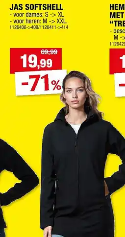 Hubo JAS SOFTSHELL aanbieding