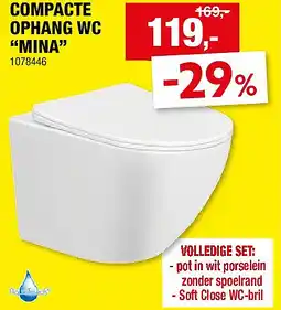 Hubo COMPACTE OPHANG WC “MINA” aanbieding