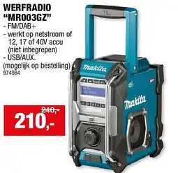 Hubo WERFRADIO “MR003GZ” aanbieding