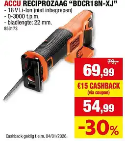 Hubo ACCU RECIPROZAAG “BDCR18N-XJ” aanbieding