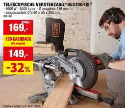 Hubo TELESCOPISCHE VERSTEKZAAG “BES700-QS” aanbieding