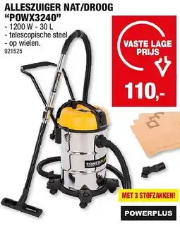 Hubo ALLESZUIGER NAT/DROOG “POWX3240” aanbieding