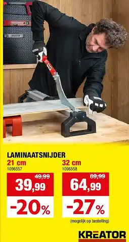 Hubo LAMINAATSNIJDER 21 cm aanbieding