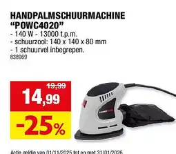 Hubo HANDPALMSCHUURMACHINE “POWC4020” aanbieding