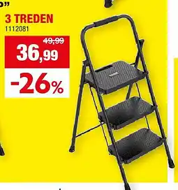 Hubo TRAPLADDER “COMFORT STEP” 3 TREDEN aanbieding