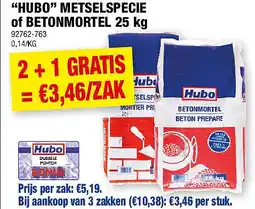 Hubo “HUBO” METSELSPECIE of BETONMORTEL 25 kg aanbieding
