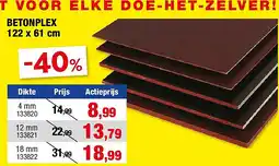 Hubo BETONPLEX 122 x 61 cm aanbieding