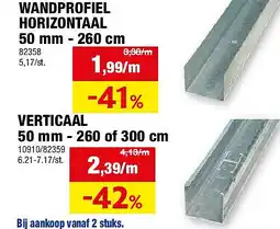 Hubo WANDPROFIEL HORIZONTAAL 50 mm - 260 cm aanbieding