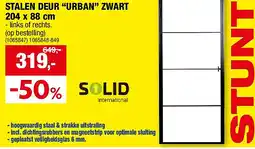 Hubo STALEN DEUR “URBAN” ZWART 204 x 88 cm aanbieding