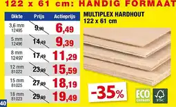 Hubo MULTIPLEX HARDHOUT 122 x 61 cm aanbieding